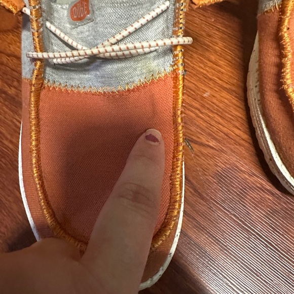 Hey Dude Wendy Tri Varsity Shoes in Orange and Gray W7 - Picture 10 of 12